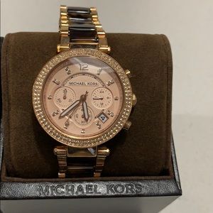 Michael Kors Rose Gold/Tortoise Diamond Watch